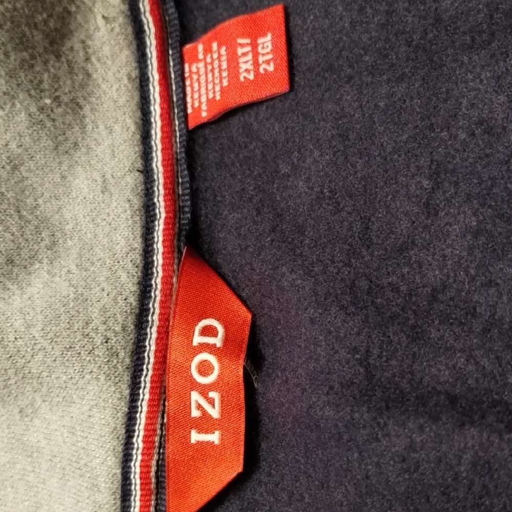IZOD Charcoal and Navy Sweater with Red Accents